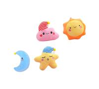 Garneck 4pcs Star Shape Sun Shape Doll Plush Pendant Toys Diy Bag Keychain Hanging Decor for Backpack Soft Toys Decoration Fluffy Keyring for Boys and Girls