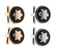 Garneck 4pcs Star-shaped Cufflinks for Men for Formal Business Suit Tuxedo Shirt Cuff Studs Elegant Cuff Links