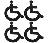 Garneck 4pcs Toilet Sign Disabled Wheelchair Sign Acrylic Easy to Install Simple to Operate Assorted Color for Public Toilet Door and Elevator Bringing Disabled More Convenience