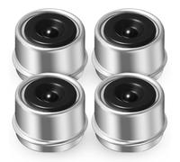 Garneck 4pcs Trailer Dust Cap with Rubber Seals, Metal Construction, Silver | Versatile Fit for Trailer Hub Replacement, Easy Installation, Axle Grease Cover, Robust Build, Dust Protection