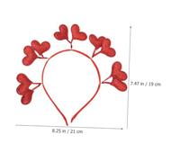 Garneck 4Pcs Valentine’s Day Heart-Shaped Headbands Glitter Romantic Hair Accessories Felt Decorative Hairbands for Women Party Props Pink and Red
