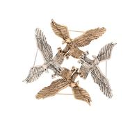 Garneck 4pcs Vintage Eagle Brooch Pin Sturdy Shawl Pins for Clothes Scarves Hats Antique Silver Gold for Men Women Formal Wear Accessories