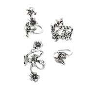 Garneck 4Pcs Vintage Flower Rings Women Hollowed Metal Finger Rings Chic Costume Jewelry for Parties and Gatherings Elegant for Friends and Girlfriends