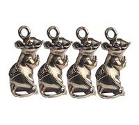 Garneck 4Pcs Vintage Rat Keychain Pendants for Car Keys Bags Adorable Brass Mouse Ornaments Lightweight Desktop Decor for Year Celebrations