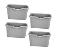 Garneck 4pcs Wall Mounted Small Hanging Trash Can Plastic Kitchen Waste Bin Space-saving Under Sink Compost Container Easy Install Modern Design Gray