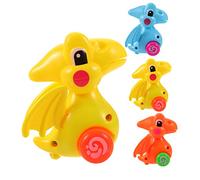 Garneck 4Pcs Wind-Up Dinosaur Car Toy for Boys and Girls Mini Clockwork Dragon Vehicles Portable Plastic Dino Toys for Toddlers for Parties and Outdoor Activities