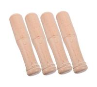 Garneck 4pcs Wooden Grinding Rods Manual Pestle Large Head Polished Smooth Multi Use Food Masher for Garlic Crushing and Medicinal Grinding Kitchen Gadgets