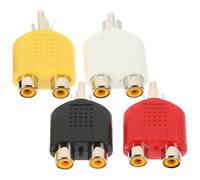 Garneck 4pcs Y Splitter Adapter 2 Female to 1 Male Connector