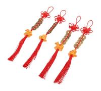 Garneck 4pcs Year Horse Feng Shui Hanging Pendant Lucky Horse Keychain with Five Emperor Coins Metal Chinese Year Tree Decoration for Home Office Car Indoor Outdoor Use