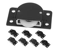 Garneck 4set Plastic Sliding Door Track Rollers for Wardrobe Doors Black Vintage-Inspired Design with Quiet Sliding and Noise Reduction for Traditional Home Decor