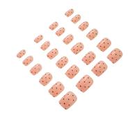 Garneck 4sets Short round Nails Press French False Nail Tips for Women Artificial Press Full Coverage Short Square Fake for Evening Events