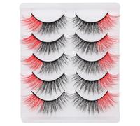 Garneck 5 Pairs Colored Faux Eyelash Extensions Natural Half Eye Lashes Soft Lightweight Makeup False Lashes for Daily Wear and Special Occasions with Storage Box