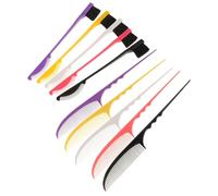 Garneck 5 Pairs Double-Ended Eyebrow Brushes and Rat Tail Styling Combs with Crescent Edge, Hair Parting and Slicking Tools for Precise Hair and Eyebrow Grooming, Professional Hairdressing