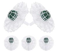 Garneck 5 Sets Bridal Bouquet Holders with Plastic Base and Lace Edges, DIY Friendly Construction for Wedding and Prom Floral Arrangements, Elegant Design Enhancement for Bride