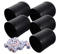 Garneck 5 Sets Dice Cup Plastic Dice Shaker Portable Lightweight Black Simple Style with Delicate Workmanship for Bar Entertainment and Parties Assorted style