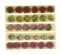 Garneck 5 Sets Miniature Flower Cluster Adhesive Floral Arrangements for DIY Dollhouse Garden Decor Realistic Vegetation Bunch for Fairy Landscape Ornaments Decoration
