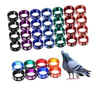 Garneck 50 Pcs Metal Bird Leg Bands Smooth Surface Tough Identification Rings for Parrots Pigeons Chickens Poultry Distinguish Tool Easy to Use Random Color Random Color
