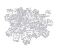 Garneck 50pcs Acrylic Ice Cubes Reusable Fake Simulation Ice Cubes for Photo Props and Decorative Use
