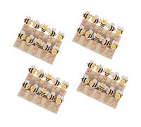 Garneck 50pcs Cartoon Bee Wood Clips with Jute Twine Mini Photo Display Clothespins for Party Decoration Craft Projects Snack Bag Sealing Cute Handmade Bee Design