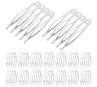 Garneck 50pcs Decorative Silver Hair Combs for Women Wedding Hair Accessories Easy to Use Combs with 5 Teeth Hold Wedding Veil for Bridal and Honeymoon