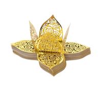 Garneck 50pcs Gold Hollow Wedding Paper Boxes with Lace Edge Romantic Mirror Rose Candy Treat Holders for Party Favors Chocolate Wrappers Truffle Cups Elegant Birthday Anniversary