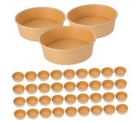 Garneck 50pcs Lunch Box Soup to Go Containers Hot Food Lunch Container Chinese for Food Take Out Kraft Bakery Boxes Kraft Takeout Paper Brown