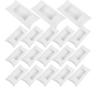 Garneck 50pcs White Pillow Candy Boxes with Window 16x7.8x2.5cm Paper Food Packaging for Cookies Chocolates Jewelry Display and Bakery Favor Cases