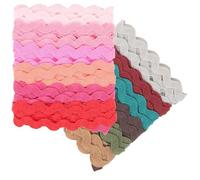 Garneck 5mm Colorful Wavy Edge Ribbon Polyester Wave Bending Fringe Trim for DIY Bow Packaging Wrapping Home Decor Sewing Crafts (15+11 Yards)