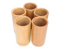 Garneck 5pcs Bamboo Cupping Cups Set, Large Carbonized Bamboo Material, Diameter 5-6.5cm Height 10-12cm, Professional Home Therapy Suction Jars for Traditional Massage and Relief