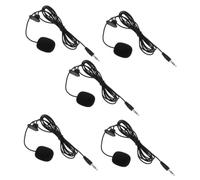 Garneck 5pcs Black Clip-on Lavalier Microphones for Phone and Camera, Professional Pvc Wired Microphone Set for Teaching, Interviewing, and Guiding Use