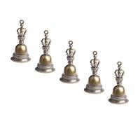 Garneck 5Pcs Brass Craft Handheld Bells Vintage Style Altar Ritual Bells Wear Resistant Decoration Keychain Pendant for Wedding Ceremony Home Furnishing