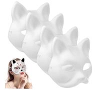 Garneck 5pcs Cat Masks DIY Blank Paper Masks for Crafting for Adults for Halloween Cosplay and Creative Dress Up Activities