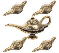 Garneck 5pcs Copper Lamp Shape Charms Vintage Style Lightweight Portable Small Keychain Decor for Bag Hanging and DIY Jewelry Making