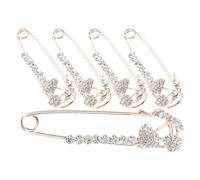 Garneck 5Pcs Crystal Pearl Brooch Pins for Women Elegant Floral Clothes Brooches Versatile Scarf Clip Cardigan Collar Pin Luxury Jewelry