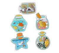 Garneck 5pcs Cute Cat Brooch Pin Drift Bottle Design Decorative Lapel Pins for Hats Prom Jewelry Women Collar Accessories