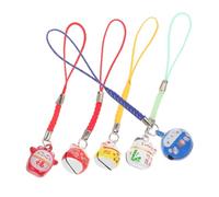 Garneck 5Pcs Fortune Cat Phone Chain Pendants Copper Bell Keychain for Mobile Phones Bags and Accessories Unique Lightweight Design for Blessings and Decor