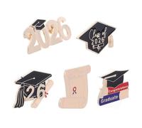 Garneck 5pcs Graduation Badge Set 2026 School Enamel Pins with Grad Cap Brooches, Lapel Pins and Congrats Grad Buttons for Graduation Party Accessories