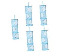 Garneck 5pcs Hanging Mesh Storage Bag Organizer for Toy Creative Storage Bag Hanging Wardrobe Sundries Toy Organiser Unit