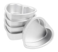 Garneck 5pcs Heart Shape Baking Mold Set Aluminium Cake Pan Baking Tool for Muffins Chocolate and Celebration Cakes Bakeware for Easy Release