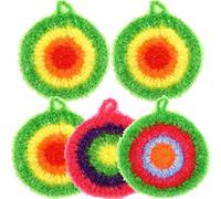 Garneck 5pcs Korean Dish Scrubber Set - Reusable Kitchen Dishwashing Sponges & Crochet Dish Cloths - Soft Water Absorbing Towels for Convenient Cleaning & Scrubbing