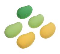 Garneck 5pcs Mango Shape Makeup Puff Set, Non-Latex Cosmetic Sponge for Wet and Dry Use, Face Powder and Loose Powder Application Tools, Practical Makeup Props for Daily Random Color
