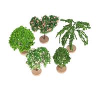 Garneck 5pcs Miniature Plastic Trees Realistic Model Trees for DIY Scenery Landscape Decor for Model Train Dioramas and Miniature Projects