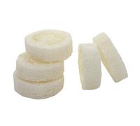 Garneck 5pcs Natural Loofah Soap Pads Soft Exfoliating Scrubber with Drainage Design for Bathroom Kitchen Soap Saver Holder and Decorative Organizer