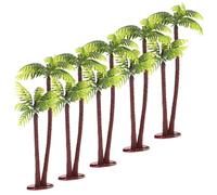 Garneck 5pcs Plastic Coconut Palm Trees Model: Tropical Mini Palm Fake Tree Miniature Fake Tree for DIY Projects Crafts Scenery Landscape, Natural Mini Coconut Trees