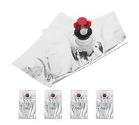 Garneck 5pcs Portable 5l Beverage Pouches with Leakproof Design, Silver Refillable Wine and Juice Storage Bags Made of Ny, Vmpet, Pe for Outdoor Events and Backpacks
