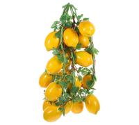 Garneck 5Pcs Realistic Lemon Decor Hanging Strings Artificial Foam Lemons Simulation Fruit Ornaments for Farmhouse Kitchen Wall Decoration