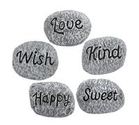 Garneck 5pcs Resin Mini Bonsai Stone Figurine Set with Bright Colours and Decorative Rocks for Fish Tank and Garden Crafts, Reusable Flowerpot Pebbles for Aquarium Decorations