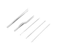 Garneck 5pcs Stainless Steel Ear Wax Removal Tool Set with Spoon Tips, Ear Wax Cleaner Kit for Home Use and Personal Hygiene