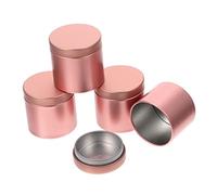 Garneck 5pcs Tinplate Round Containers Small Tea Canister Tinplate Jar for Candle Tins for Tea Caddy Storage for Biscuits Tin