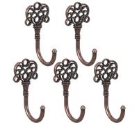 Garneck 5pcs Vintage Wall Mounted Hooks Retro Decorative Coat Hangers for Jackets Towels Hats Multipurpose Metal Hooks for Kitchen Entryway Bedroom